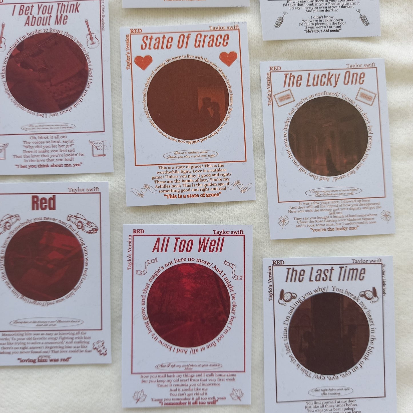 Taylor Swift Red Songs Pack of 16