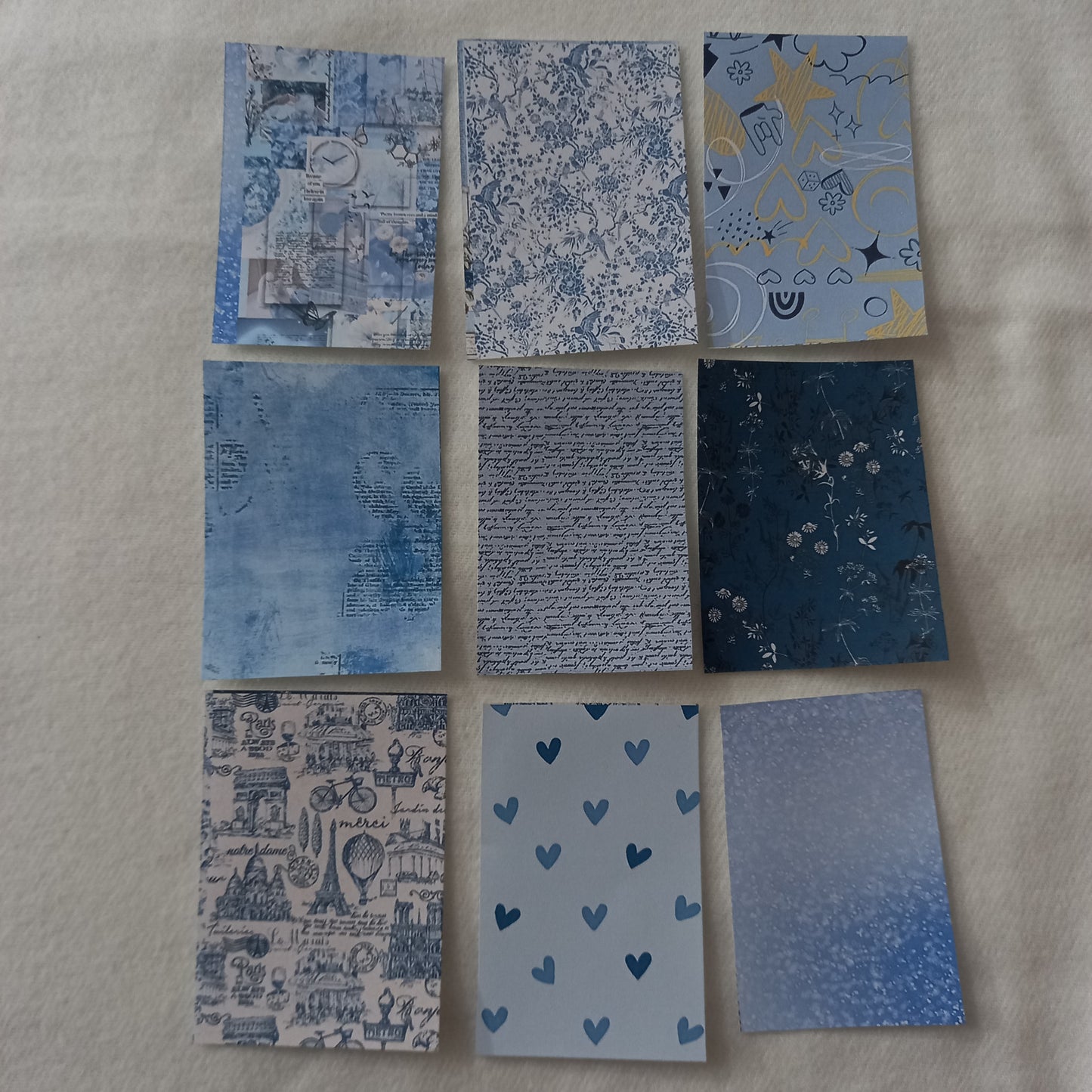 Blue 32 pcs paper journaling crafts