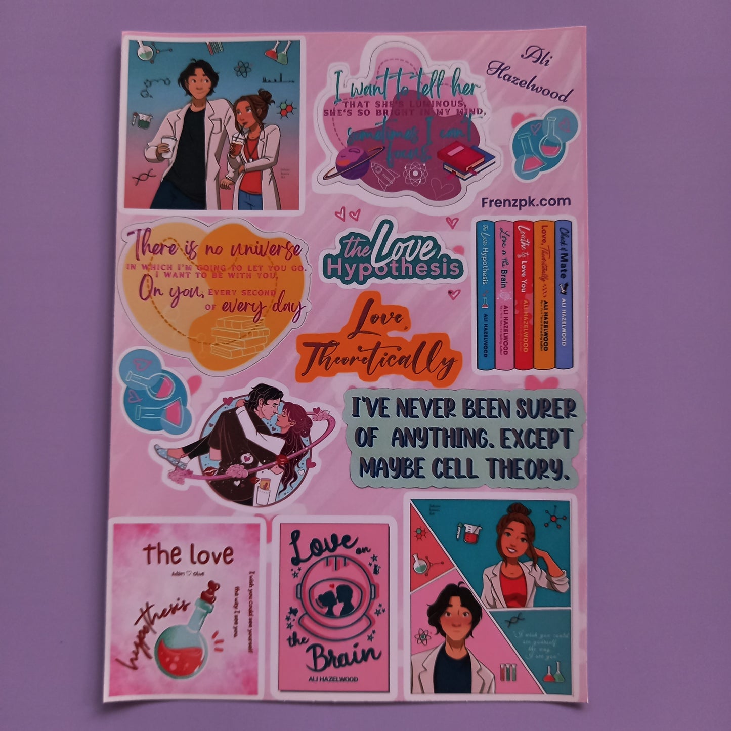 Ali Hazelwood Uncut Sticker Sheet