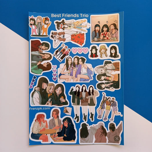 Best Friends Trio Uncut Sticker Sheet