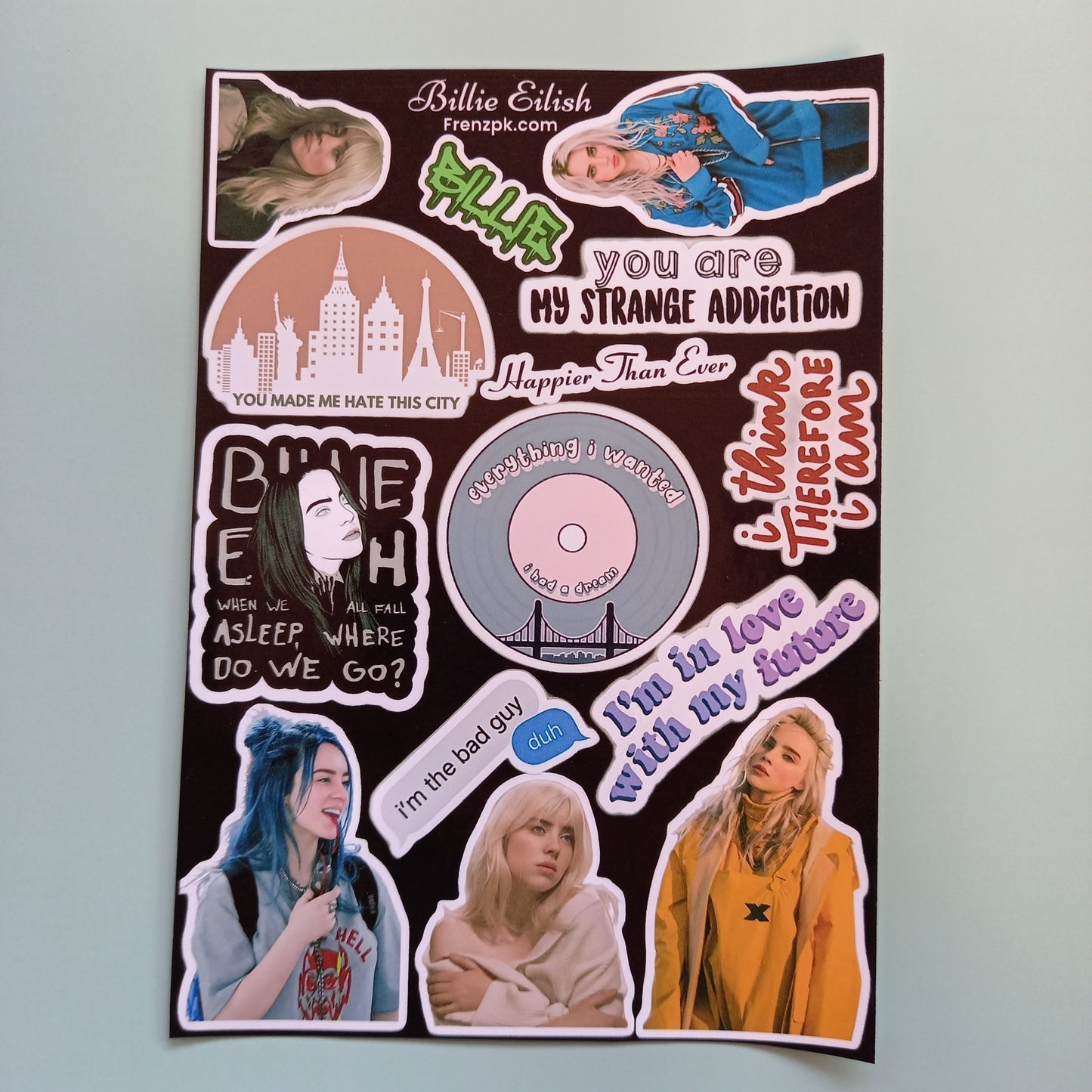 Billie Eilish Uncut Sticker Sheet