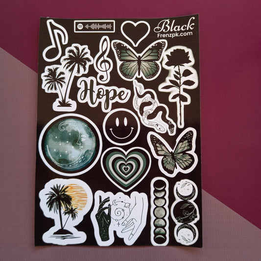 Black Uncut Sticker Sheet