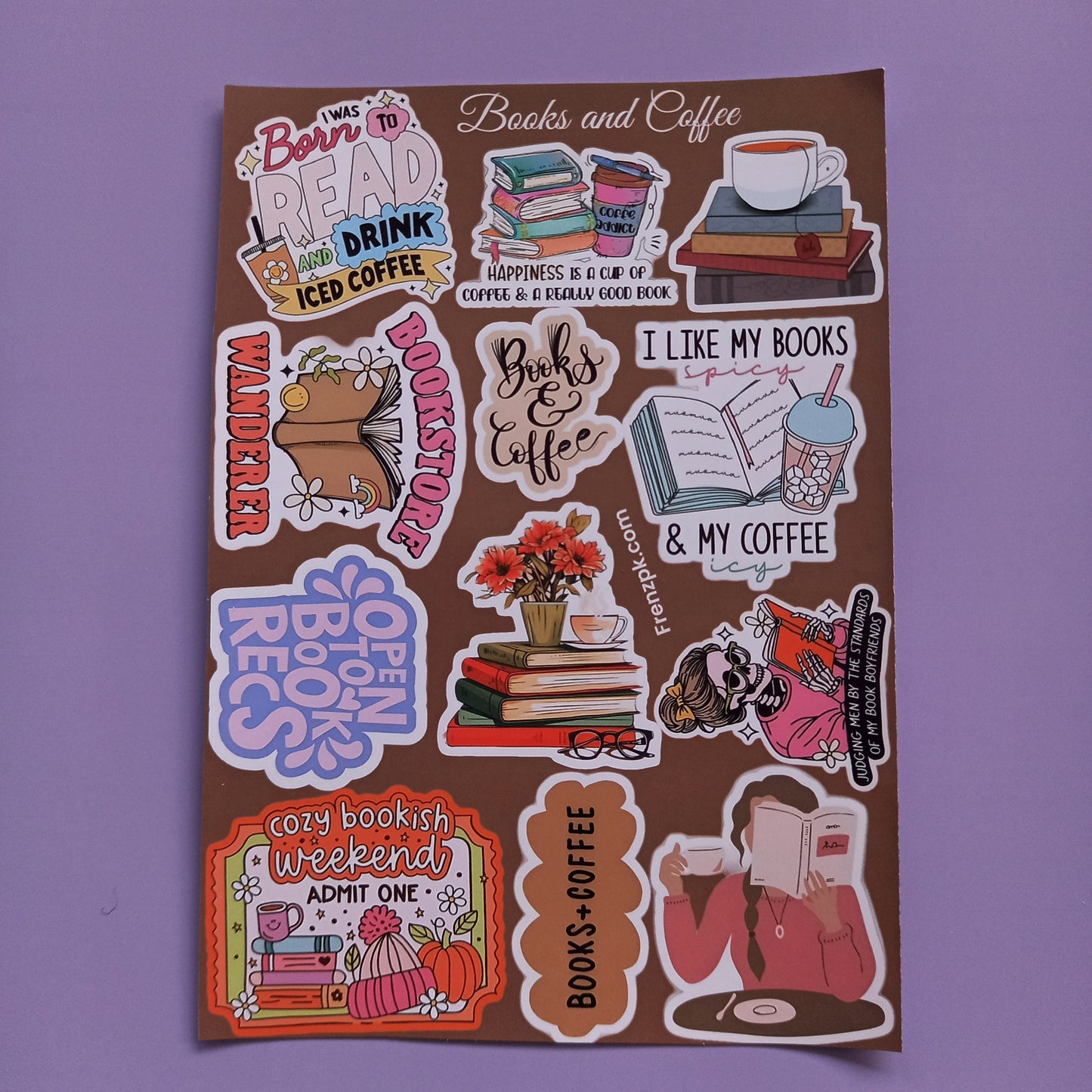 Books And Coffee Uncut Sticker Sheet