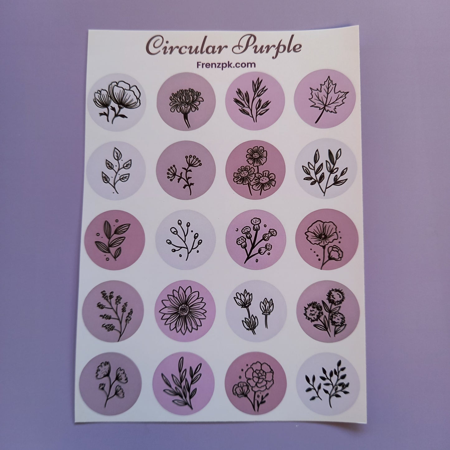 Circular Purple Uncut sticker sheet