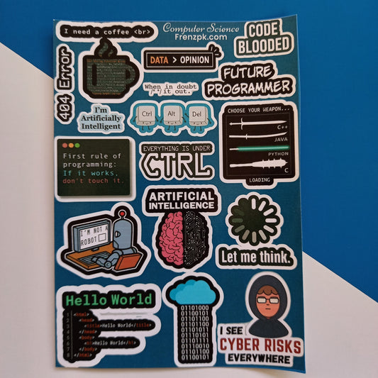 Computer Science Uncut sticker sheet