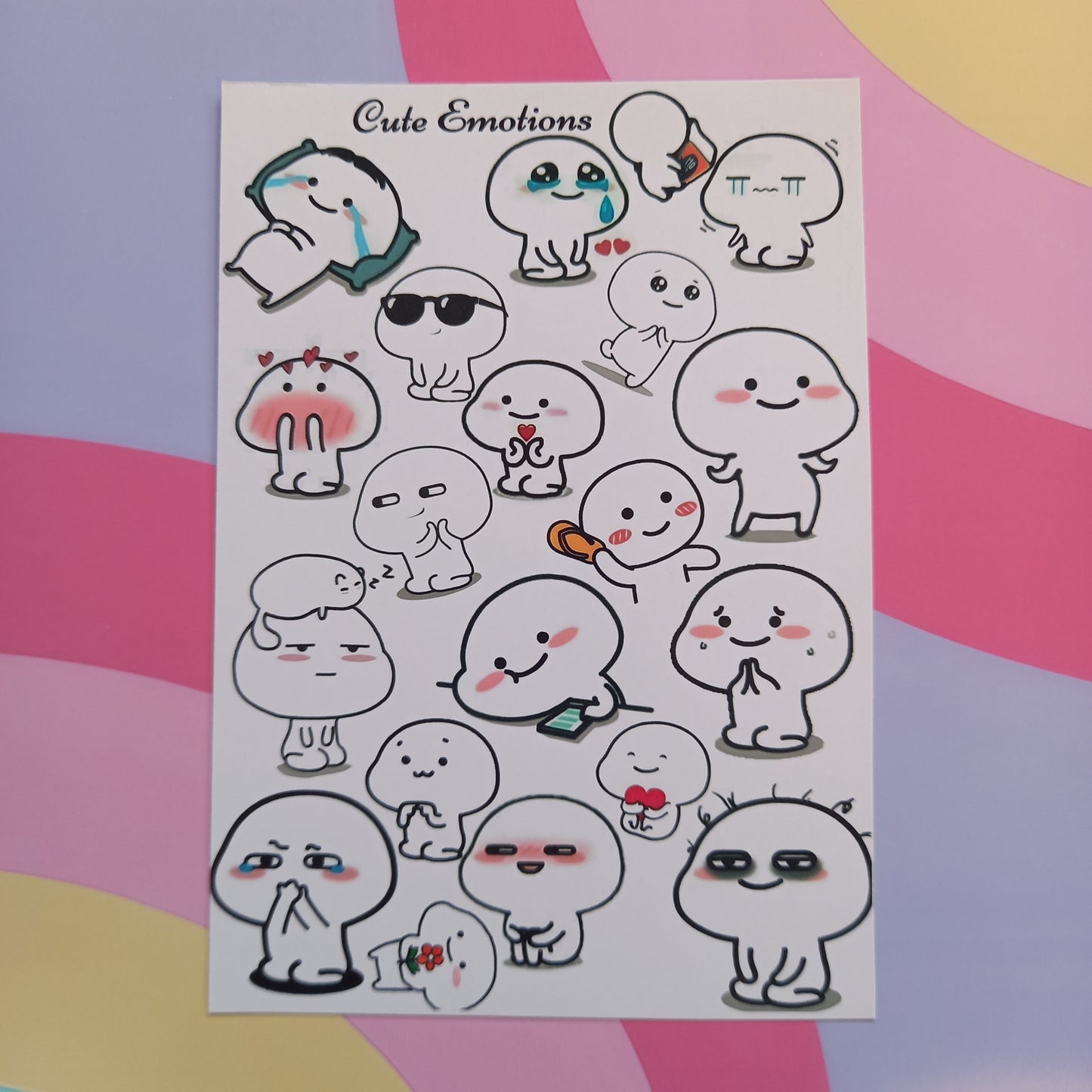 Cute Emotions  Uncut sticker sheet