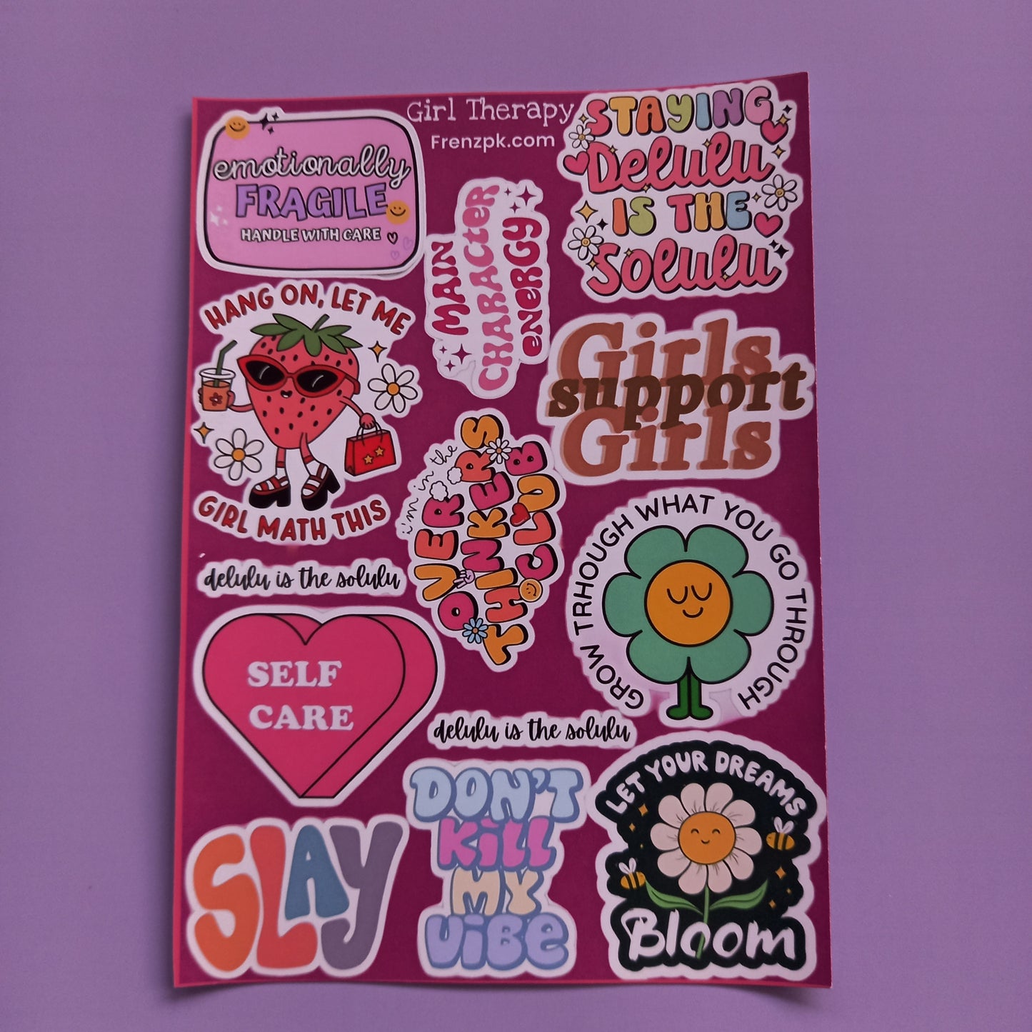 Girl Therapy Uncut sticker sheet