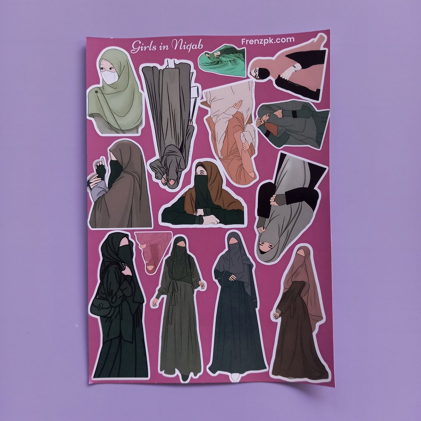 Girls in niqab Uncut sticker sheet