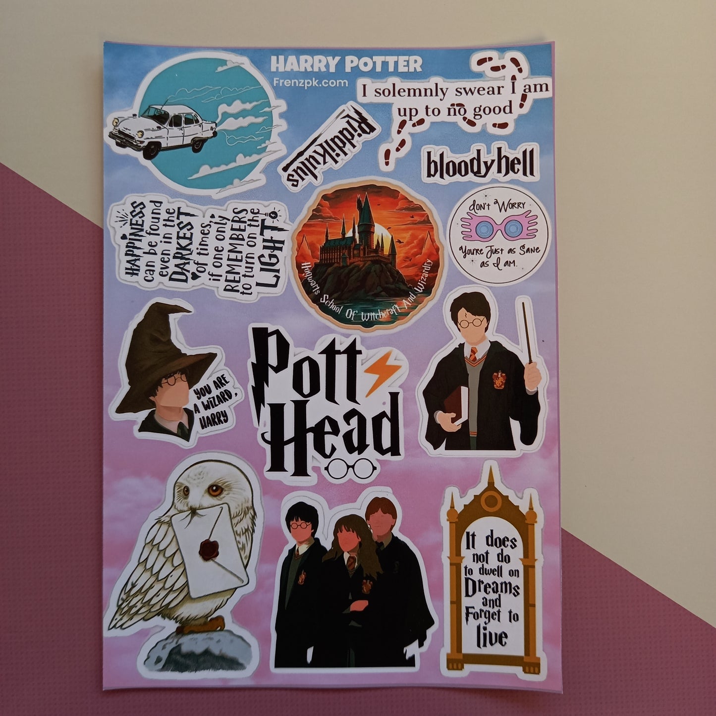 Harry Potter  Uncut sticker sheet