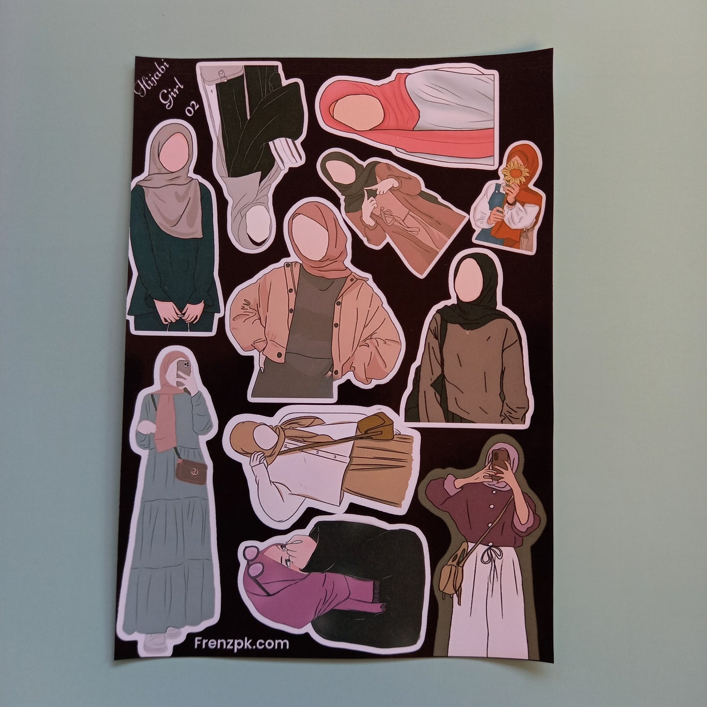 Hijabi Girl 02  Uncut sticker sheet