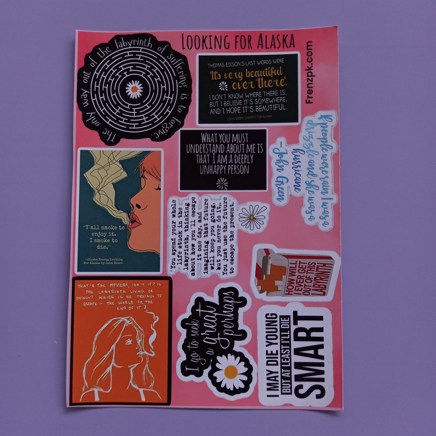 Looking for Alaska Uncut sticker sheet