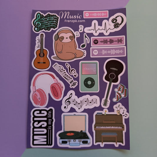 Music  Uncut sticker sheet