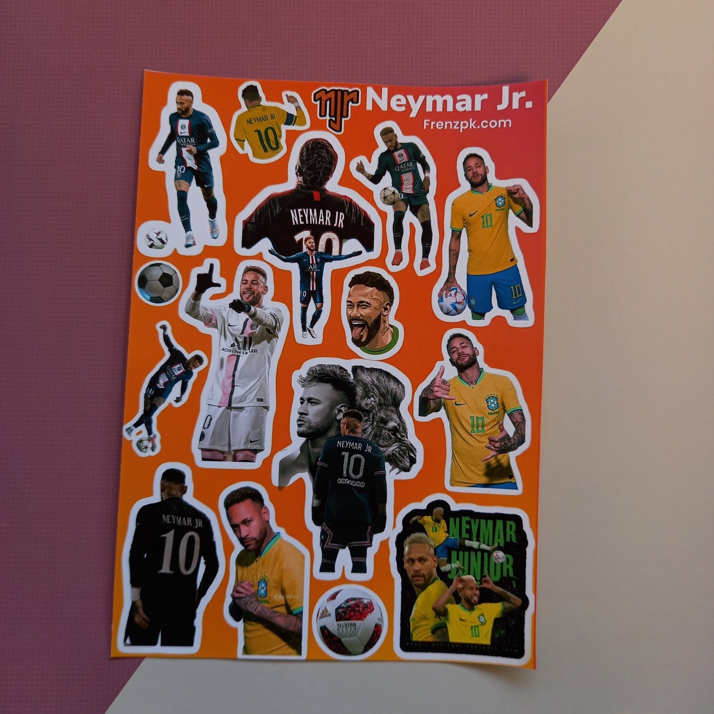 Neymar Junior  Uncut sticker sheet