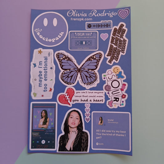 Olivia Rodrigo  Uncut sticker sheet