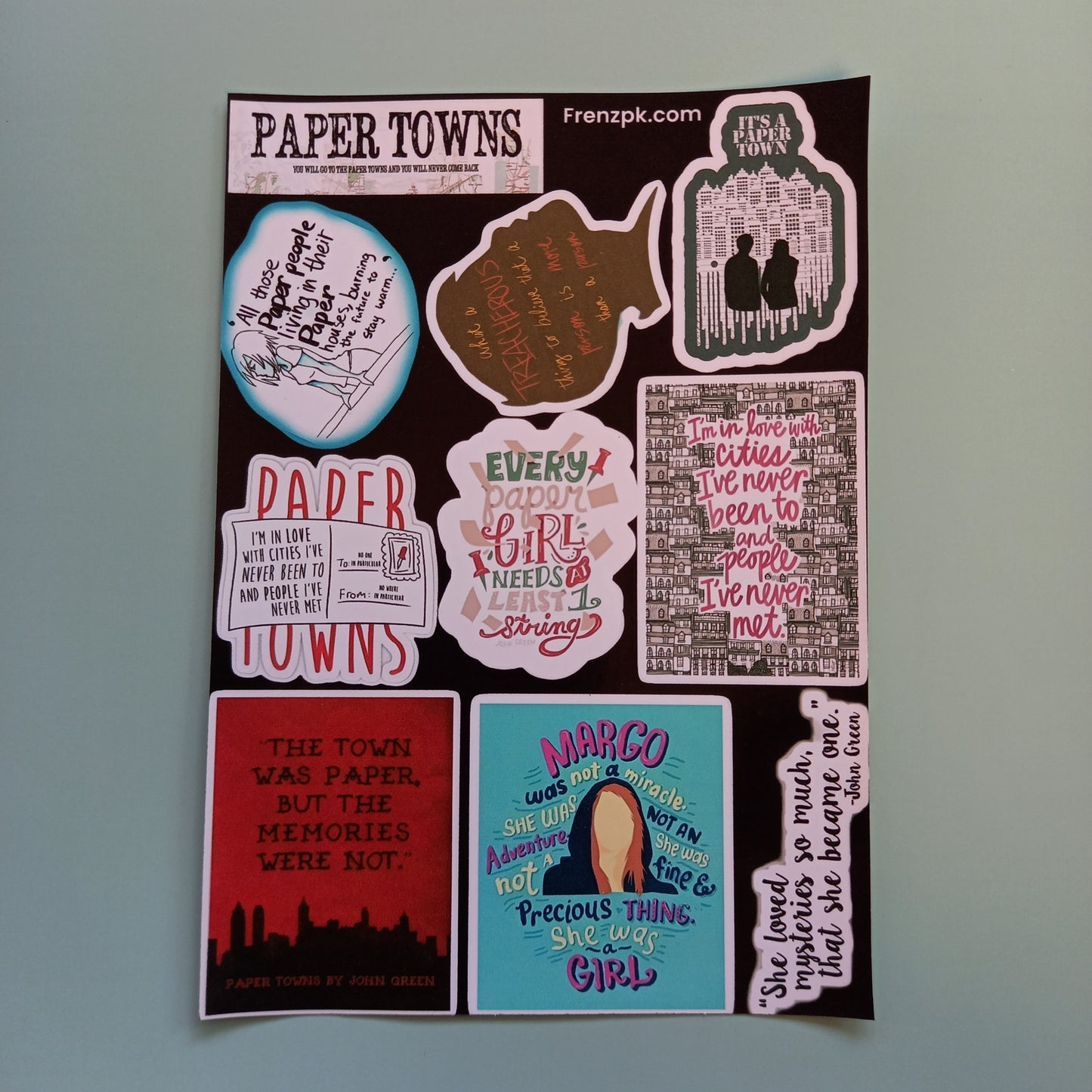 Paper Towns  Uncut sticker sheet