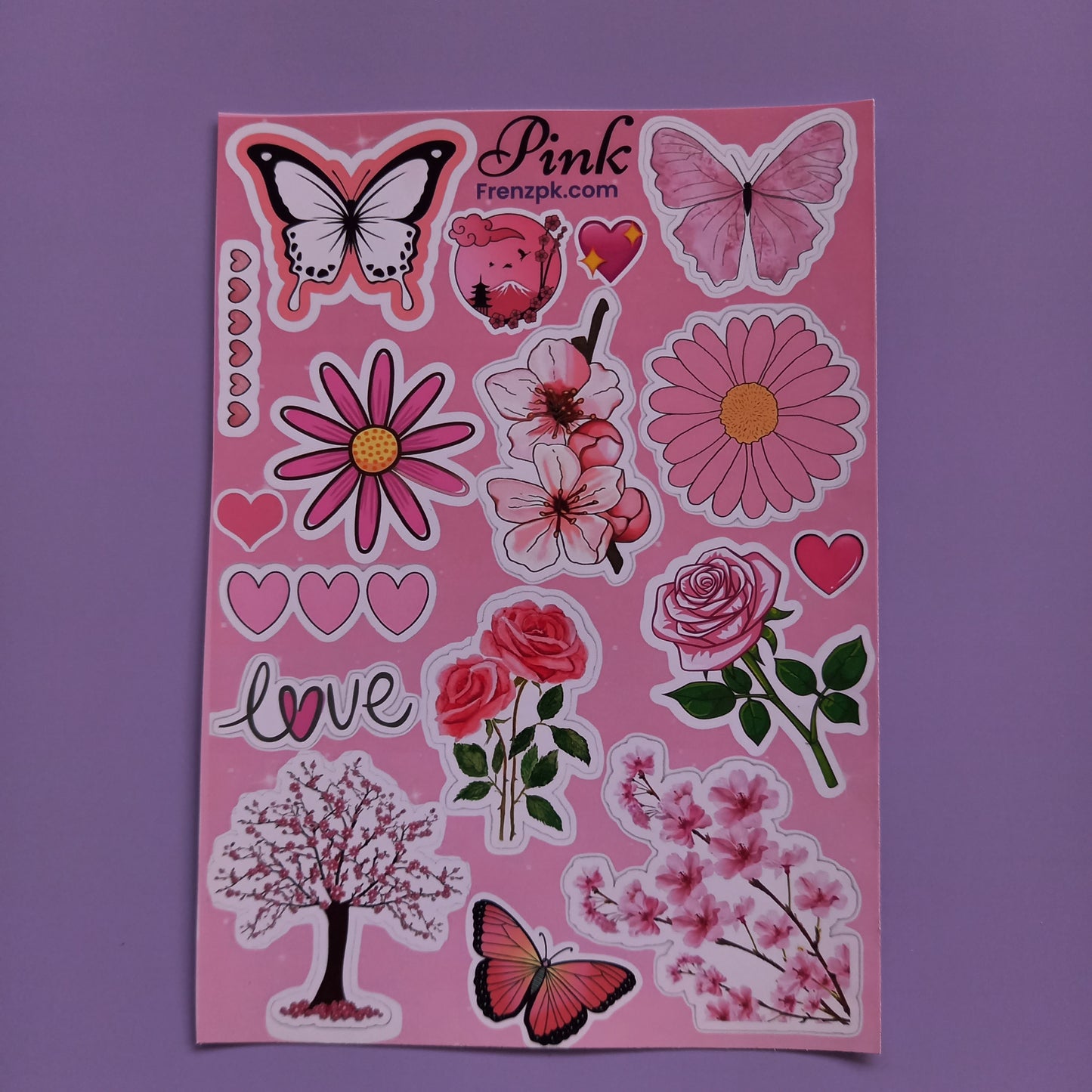 Pink Uncut sticker sheet