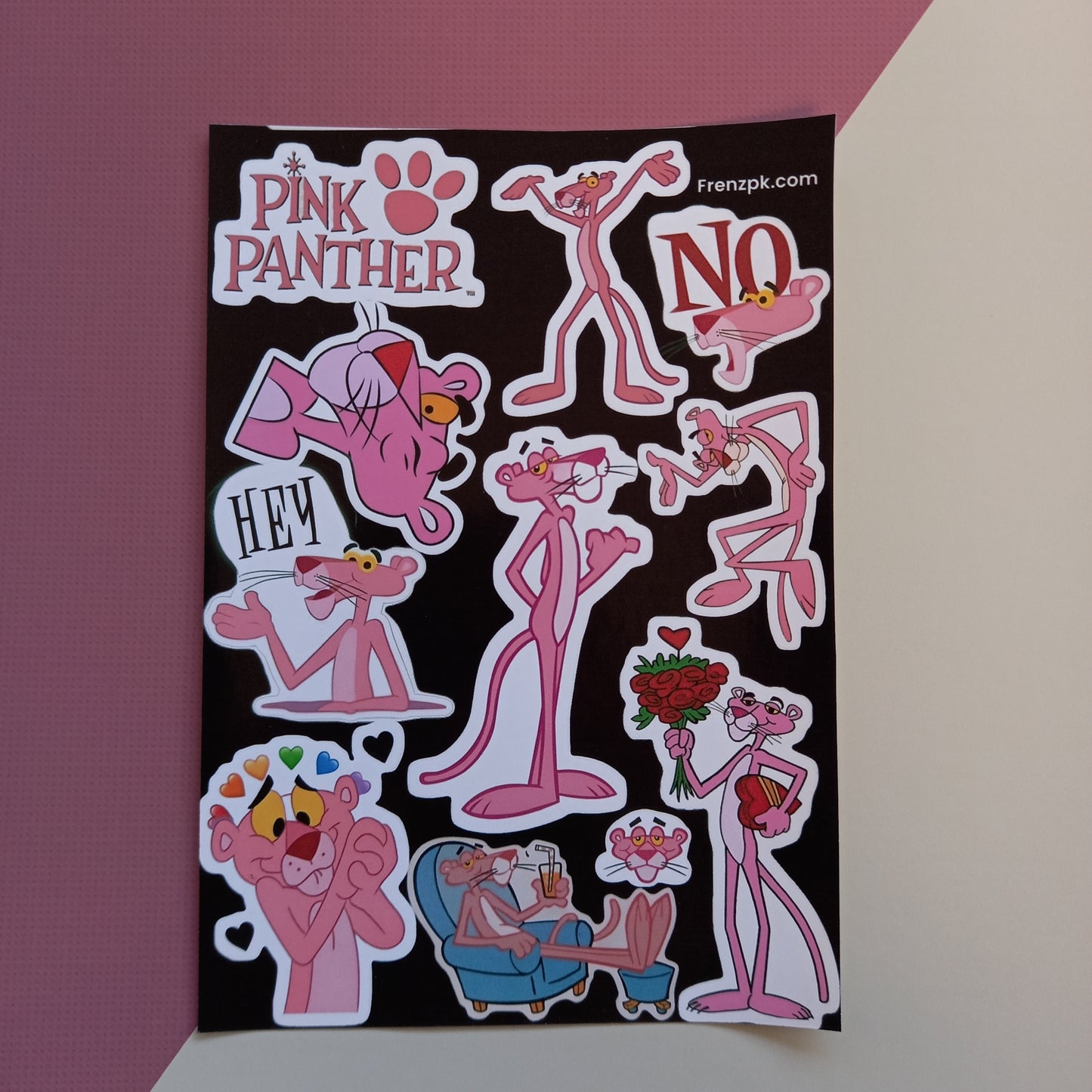 Pink Panther Uncut sticker sheet