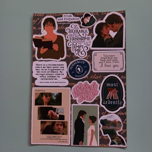 Pride and prejudice  Uncut sticker sheet