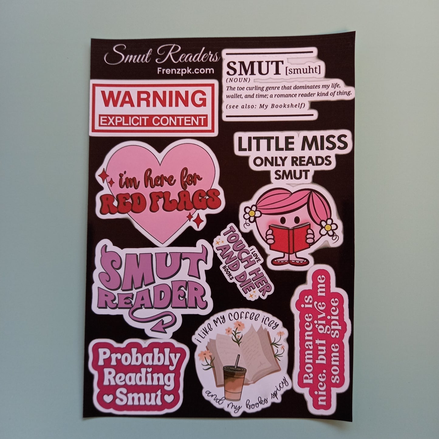 Smut Readers Uncut sticker sheet