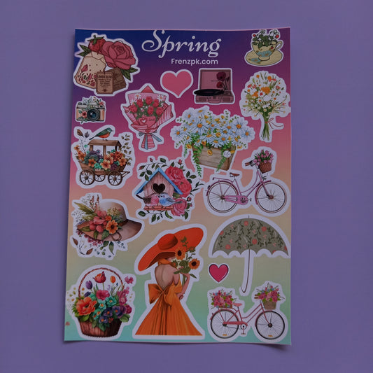 Spring Uncut sticker sheet