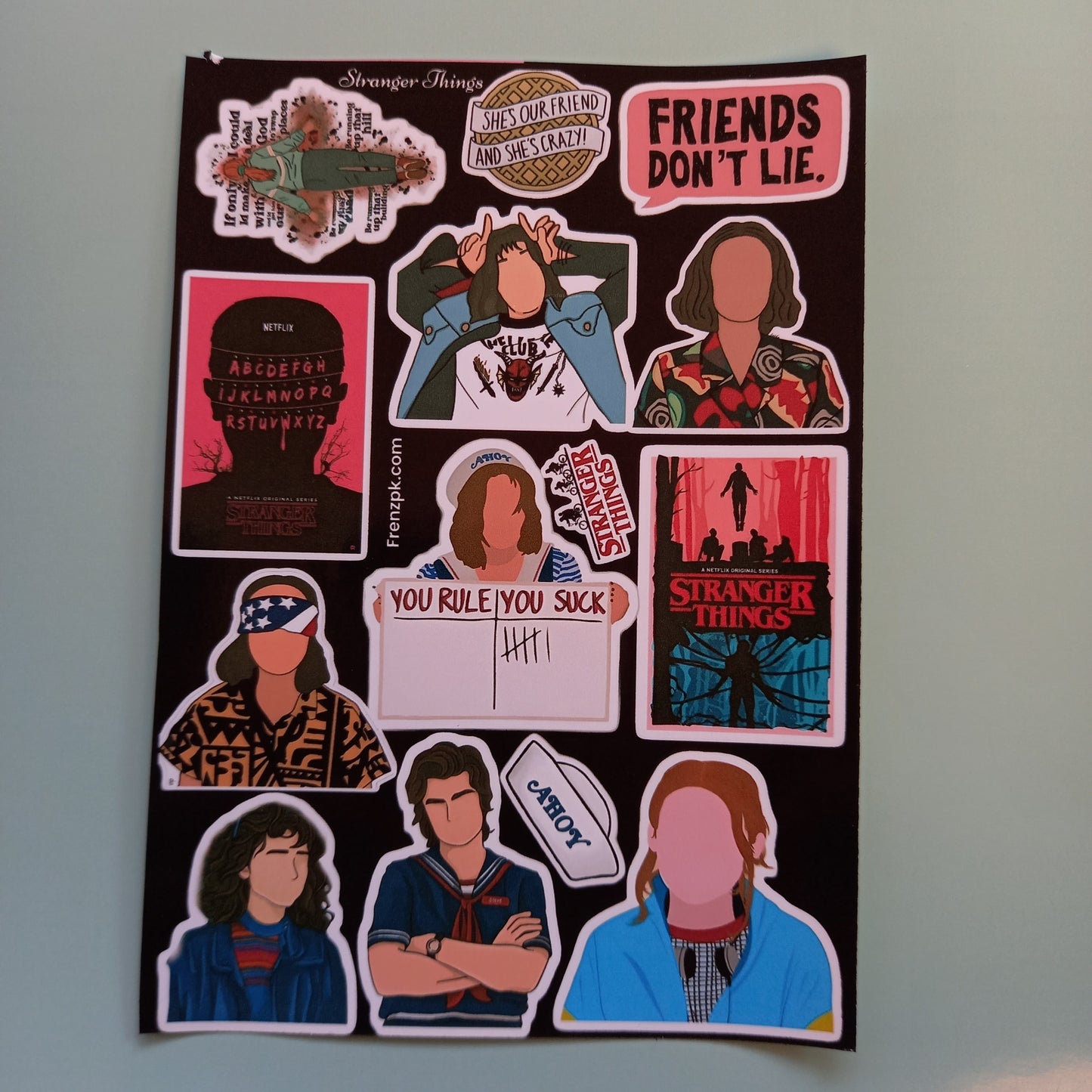 Stranger Things Uncut sticker sheet