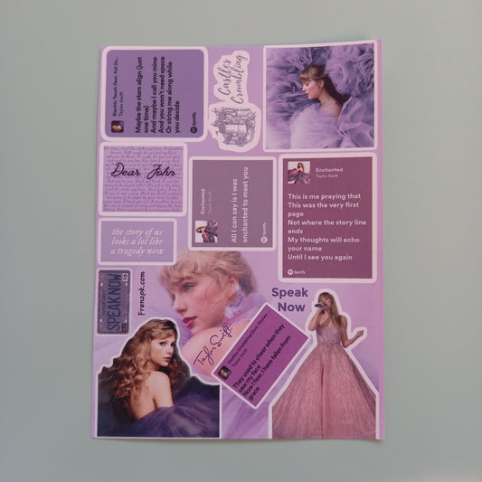 Taylor Swift Speak Now   Uncut sticker sheet