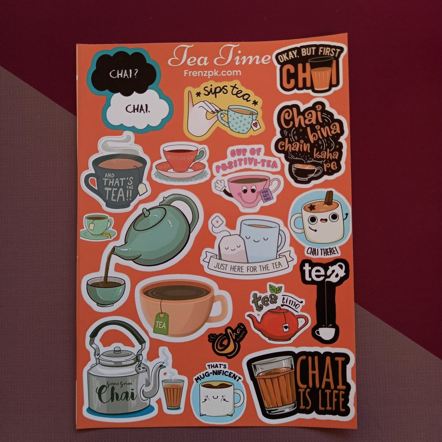 Tea Time Uncut sticker sheet