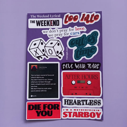 The Weeknd Lyrical Uncut sticker sheet