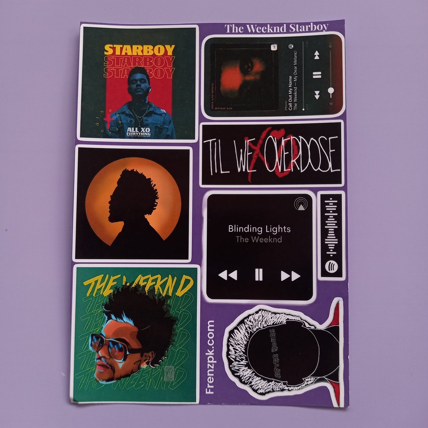 The Weeknd Starboy  Uncut sticker sheet