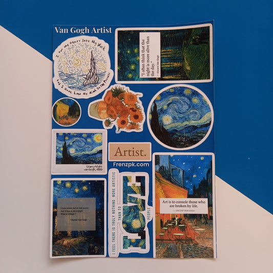 Van Gogh Artist    Uncut sticker sheet