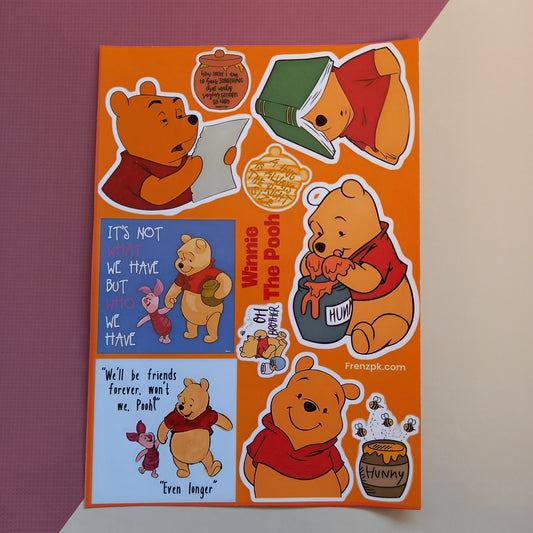 Winnie the pooh Uncut sticker sheet