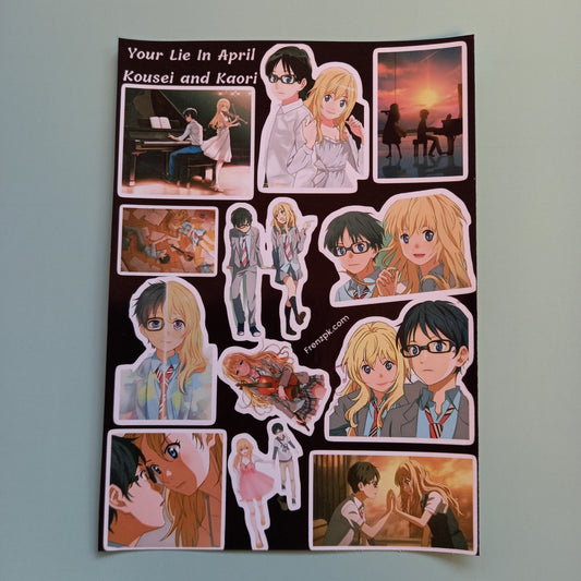 Your Lie in April - Kousei and Kaori Uncut sticker sheet