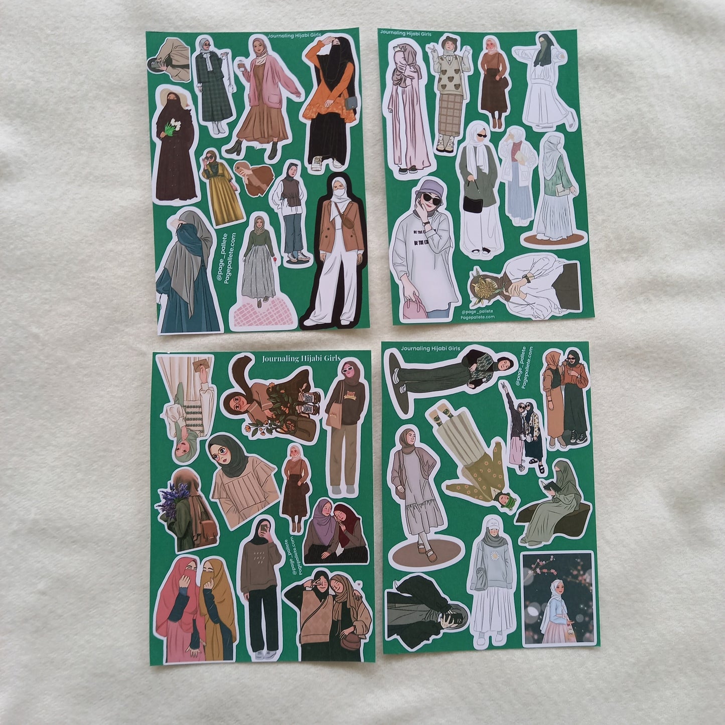 Hijabi Girls Uncut Sticker Sheets (Pack of 16)