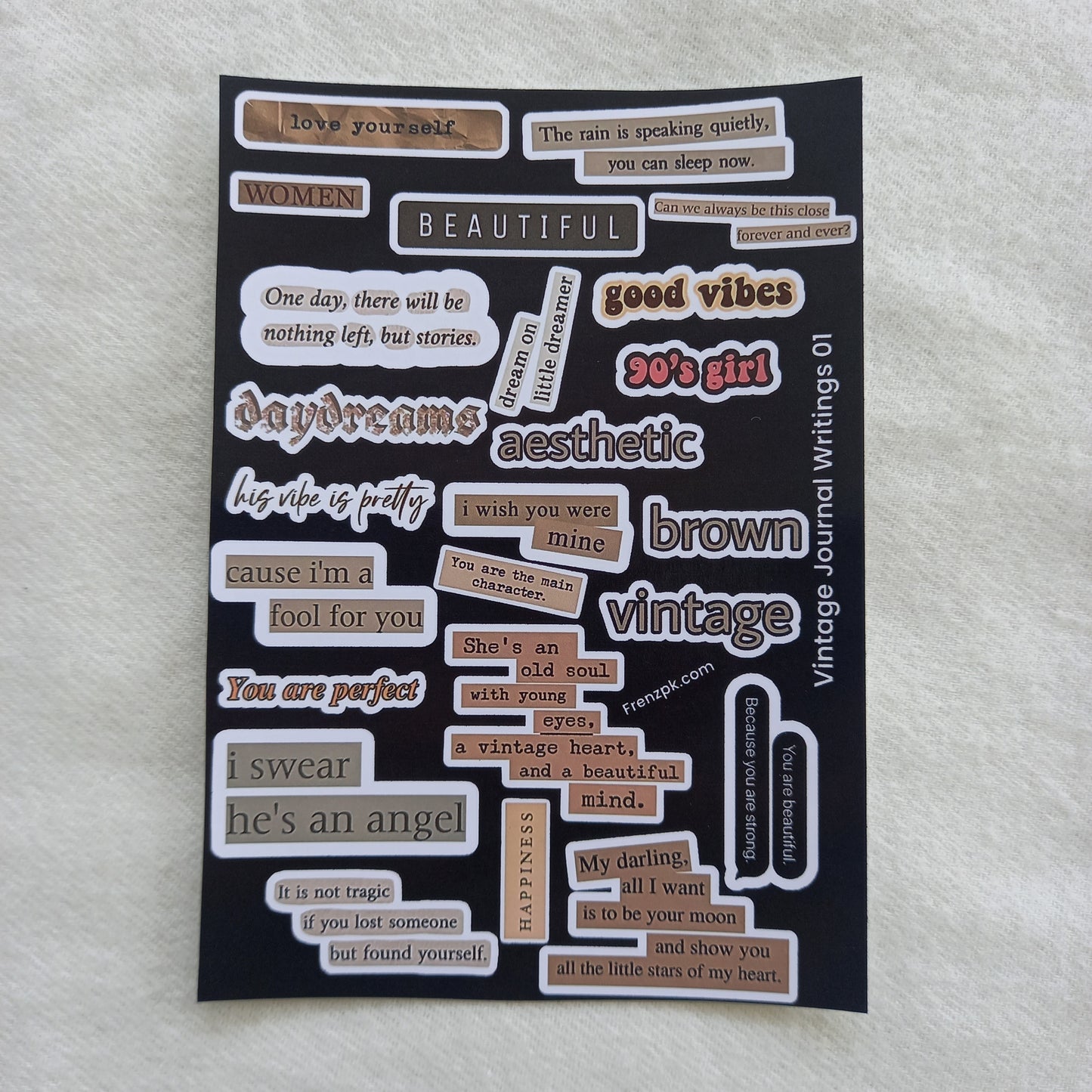 Writings Uncut Sticker Sheets (Pack of 4)