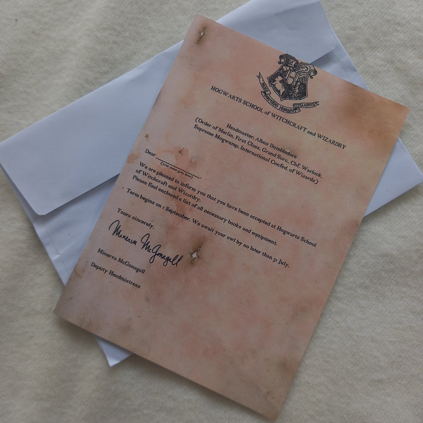 Hogwarts Letter and tickets