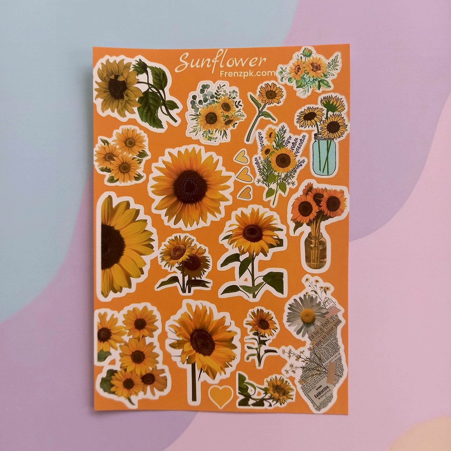 Flowers Uncut Sticker Sheets (Pack of 4)