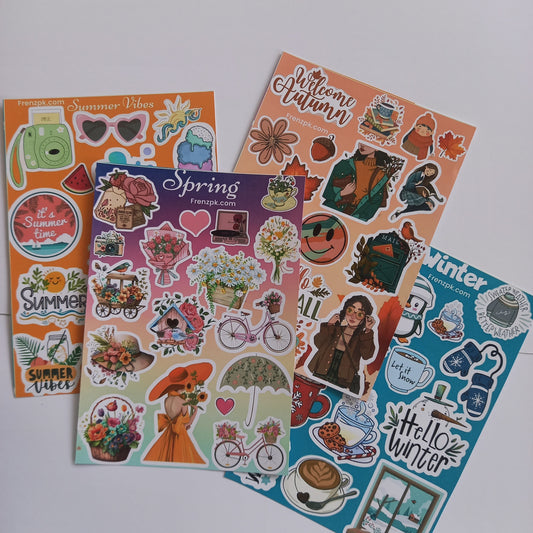 Seasons Uncut Sticker Sheets (Pack of 4)