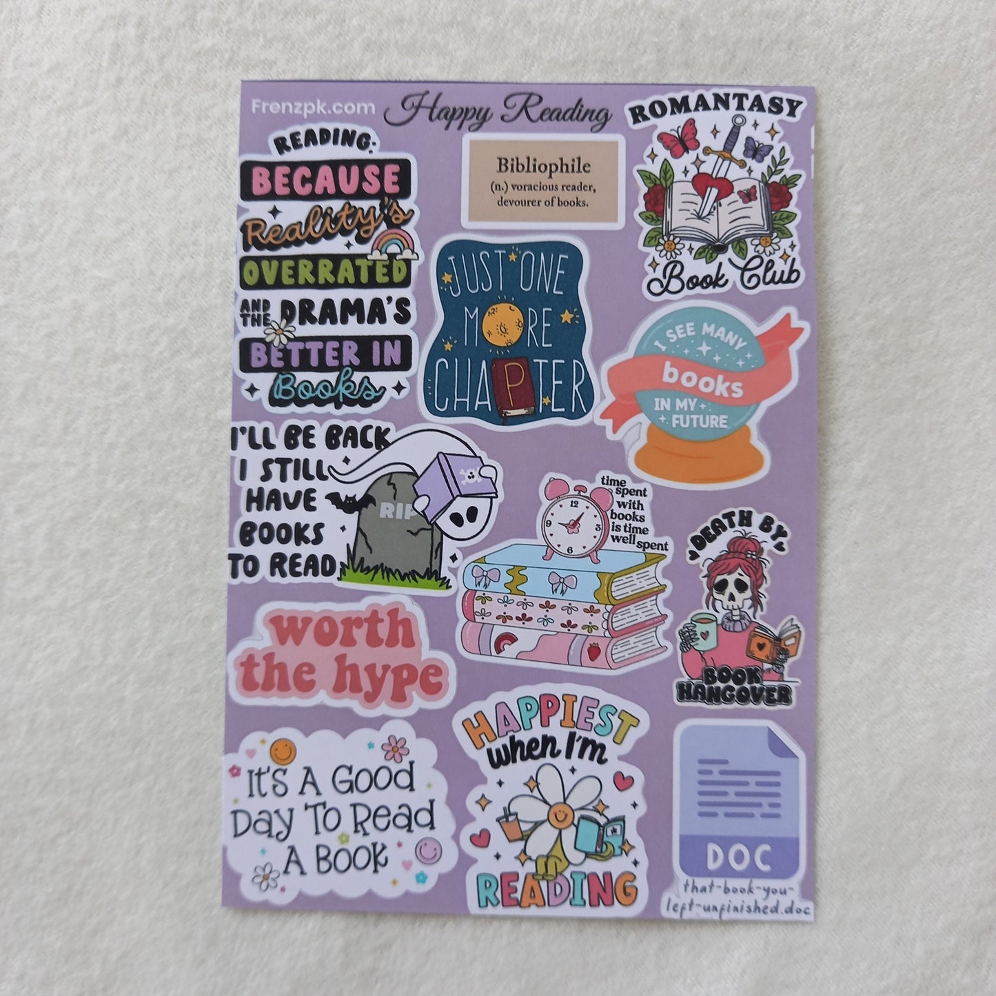 Bibiliophile Uncut Sticker Sheets (Pack of 4)