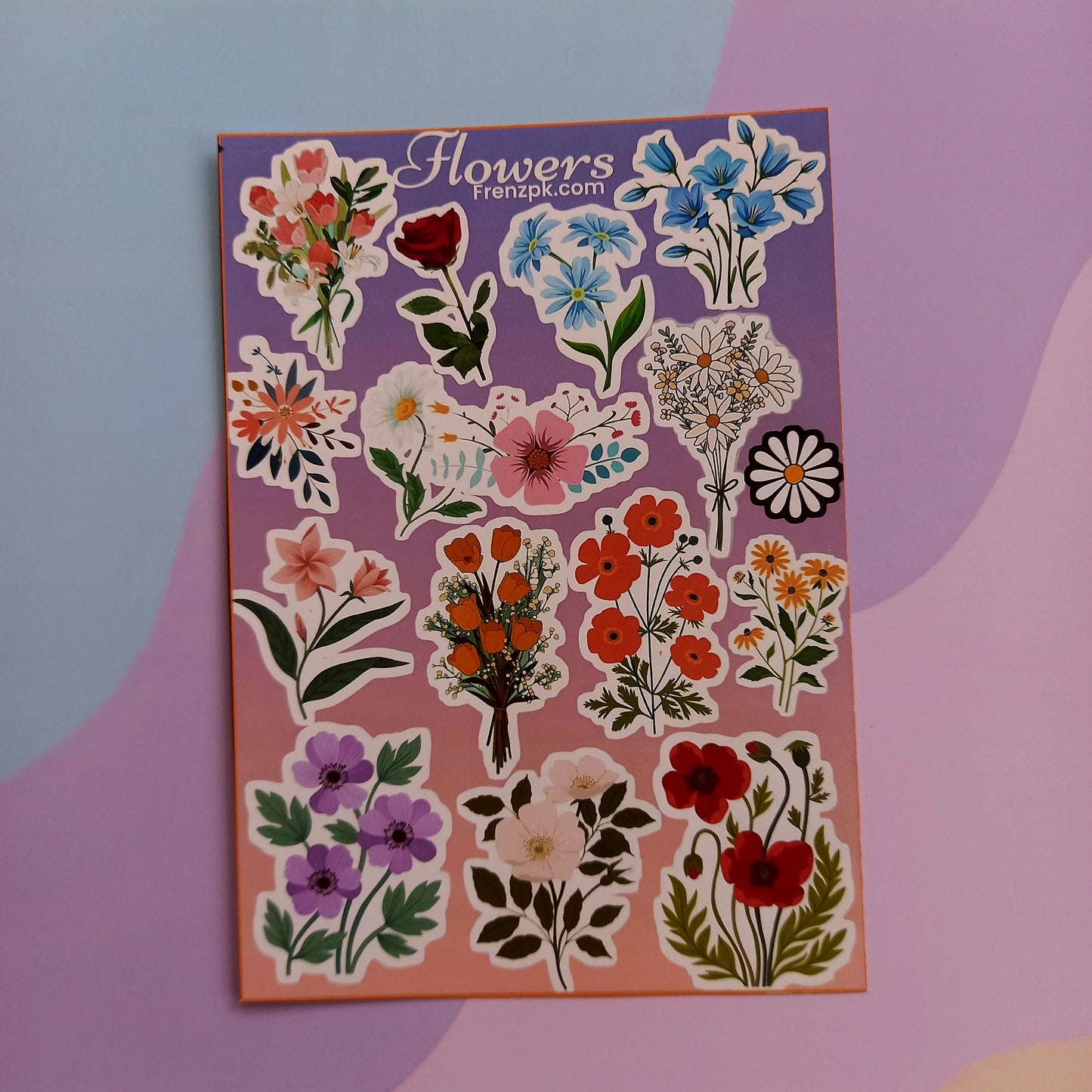 Flowers Uncut Sticker Sheets (Pack of 4)