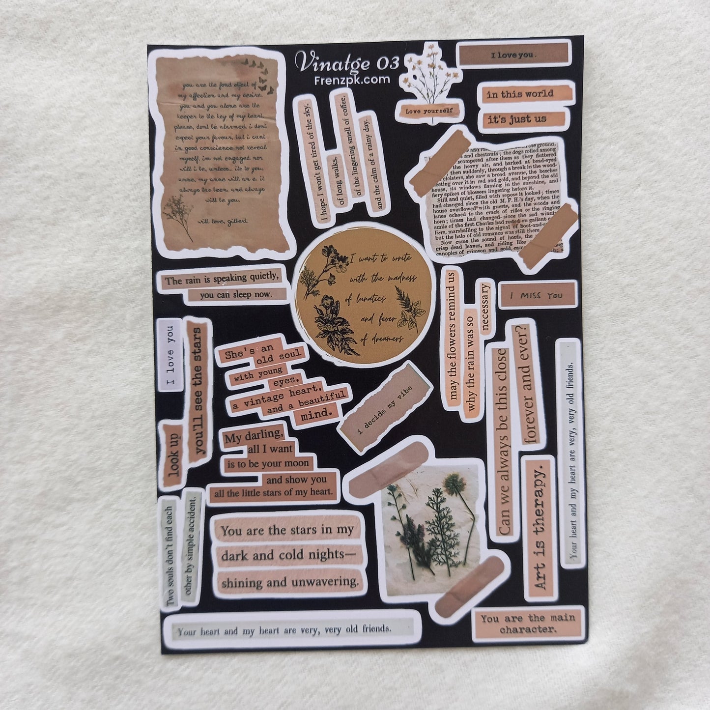 Vintage Academia Uncut Sticker Sheets (Pack of 4)