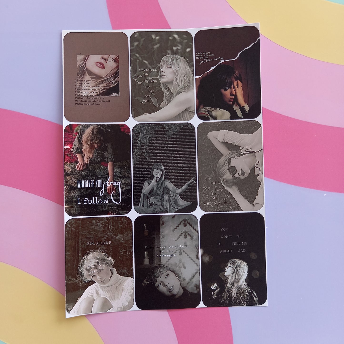 Taylor Swift Blocks Sticker Sheets (Pack of 4)