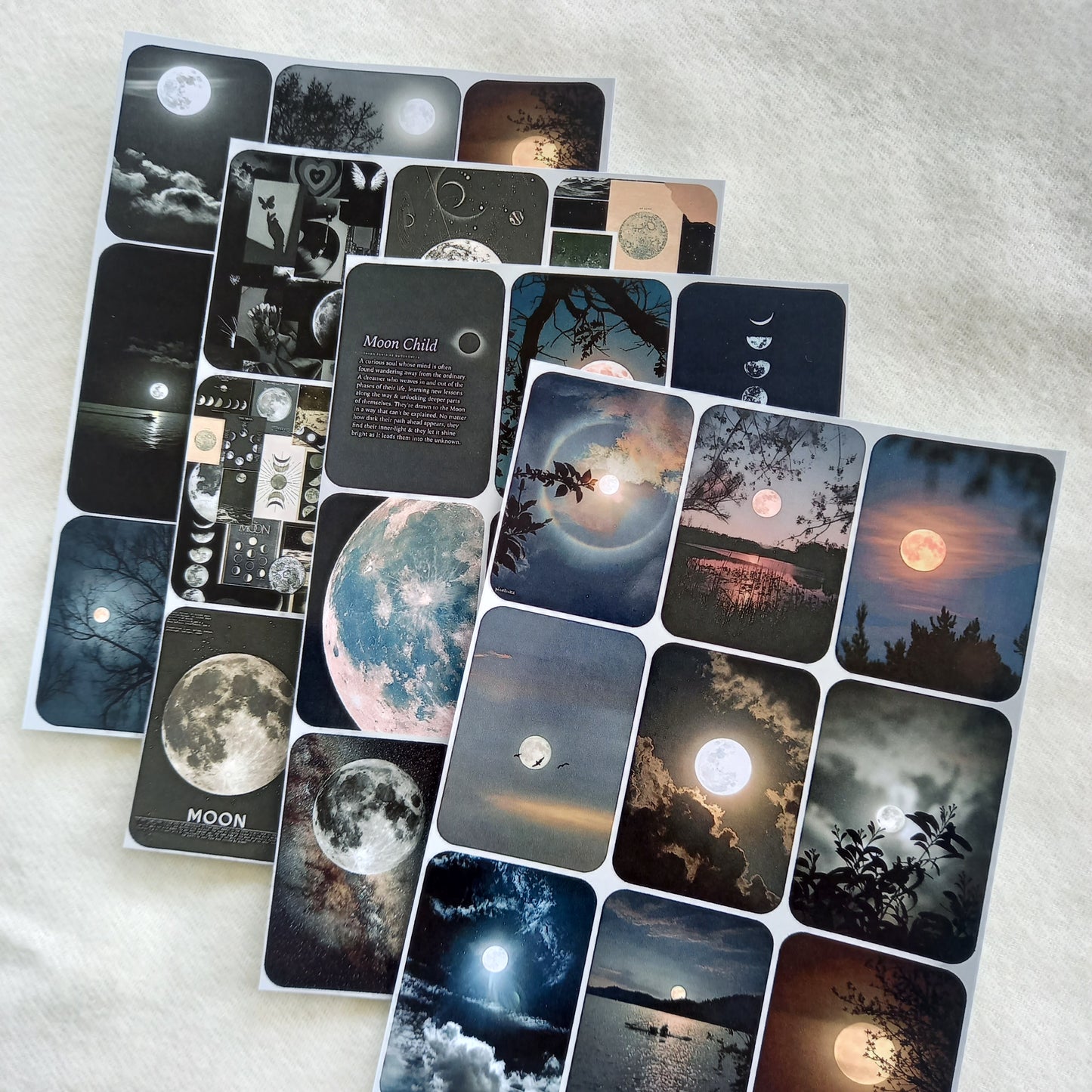 Moon Uncut Sticker Sheets (Pack of 4)