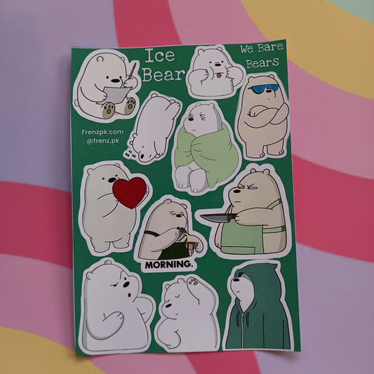 We bare bears Ice Bear Uncut Sticker Sheet