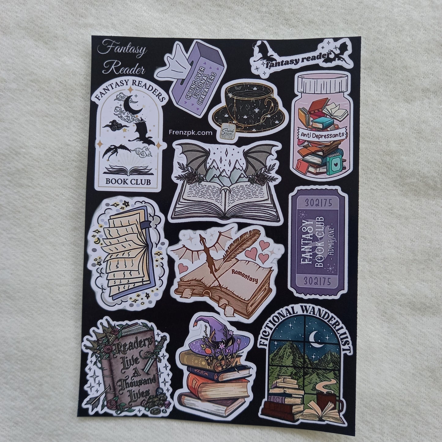 Fantasy Books Uncut Sticker Sheets (Pack of 4)