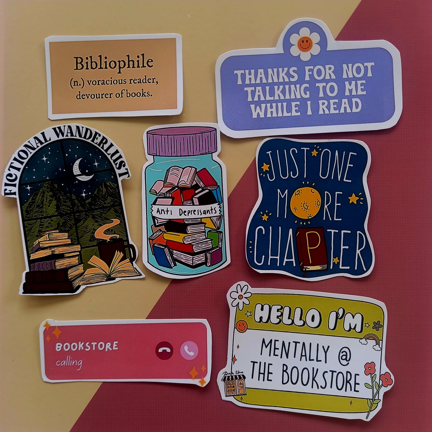 Book Lovers Stickers - Pack of 7