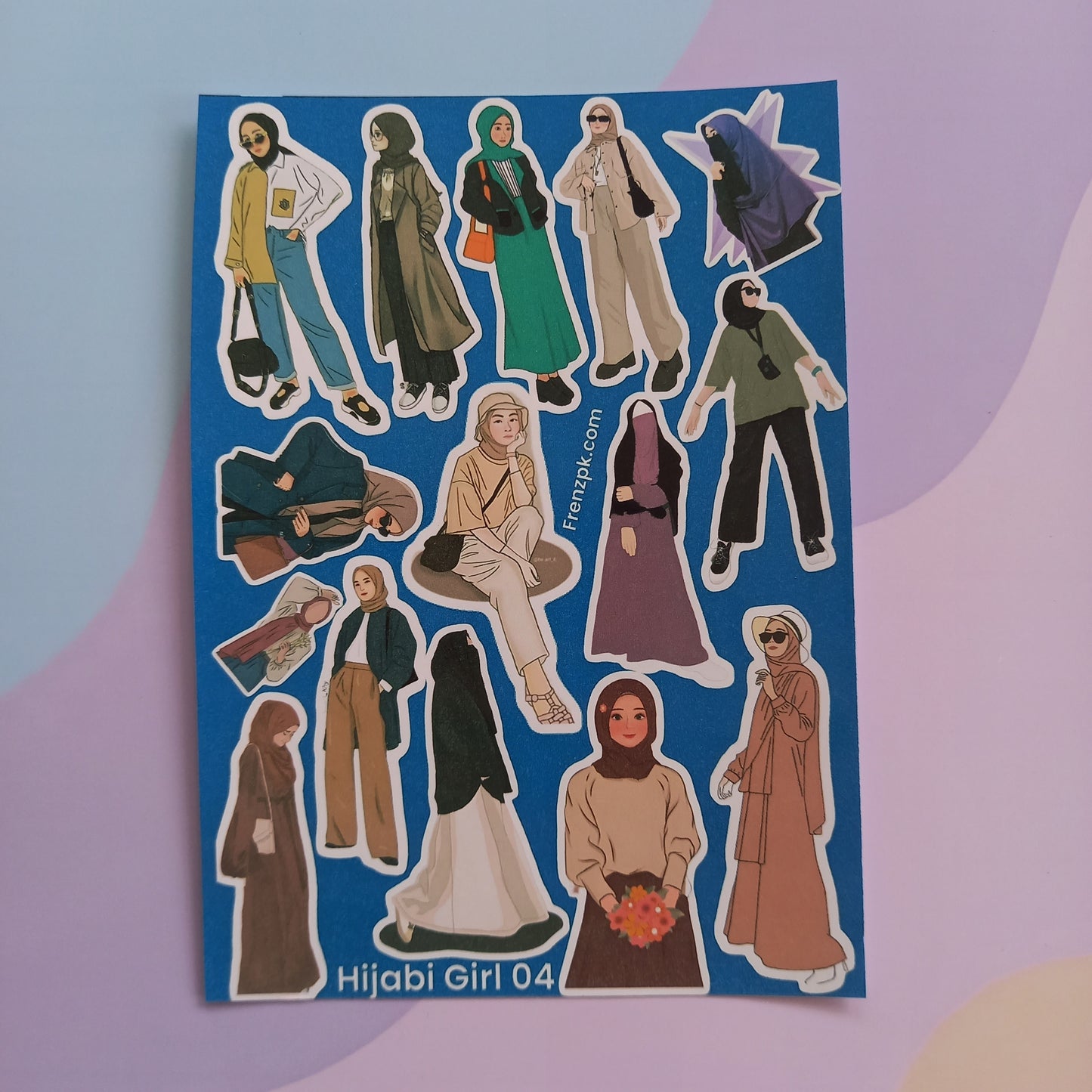 Hijabi Girl 01 - 04 Uncut Sticker Sheets (Pack of 4)