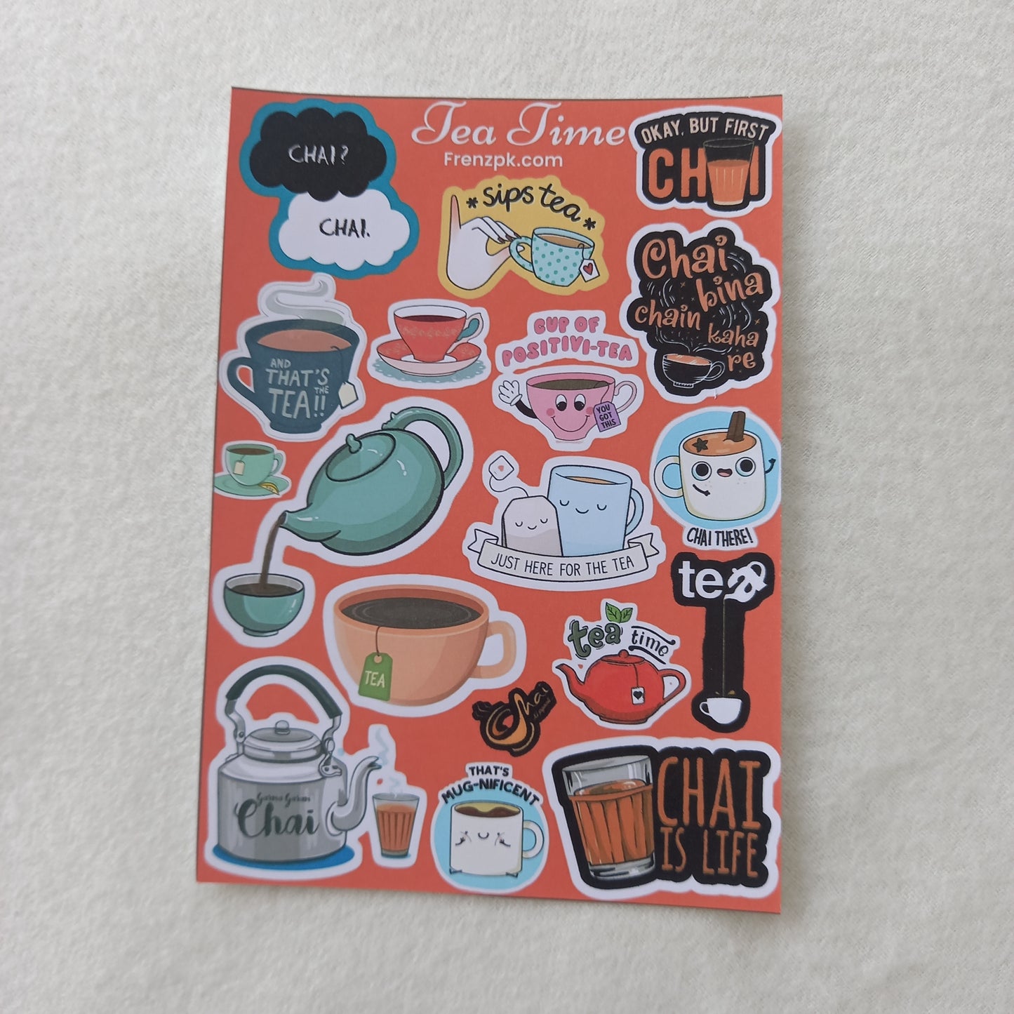 Books, coffee and tea Uncut Sticker Sheets (Pack of 4)