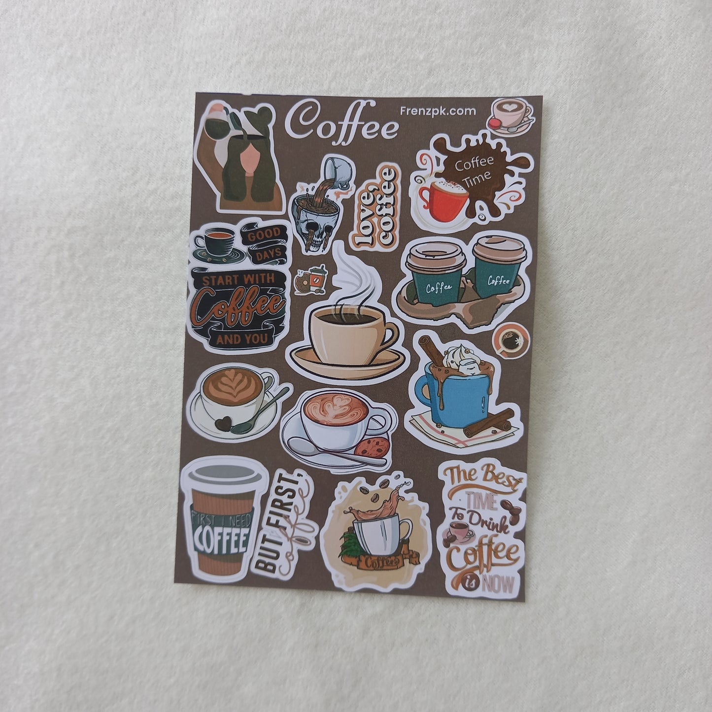 Books, coffee and tea Uncut Sticker Sheets (Pack of 4)