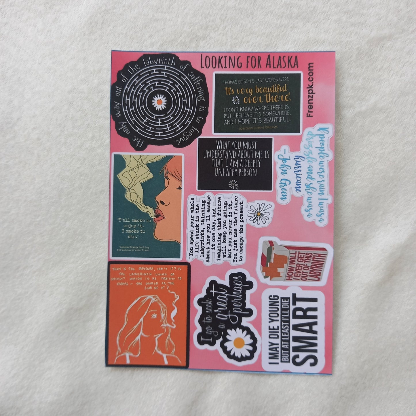 John Green Uncut Sticker Sheets (Pack of 4)