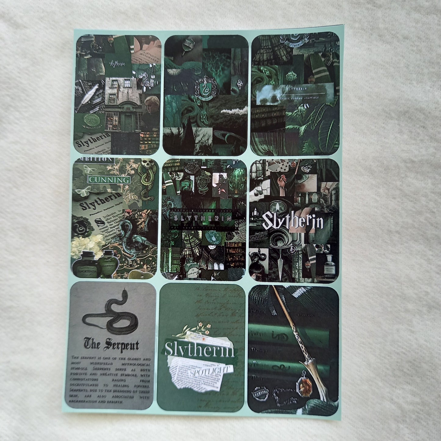 Slytherin Uncut Sticker Sheets (Pack of 4)